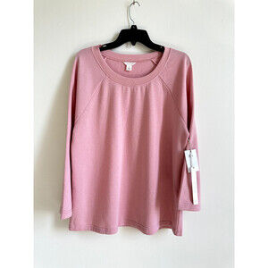 Caslon women's sweatshirt Scoop Neck Wide Sleeve in Pink Size M (Relax fit )